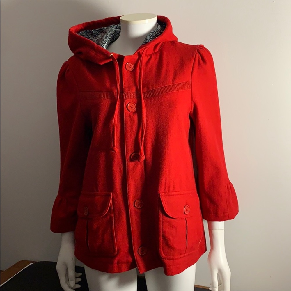 Red Wool Billabong Coat - Picture 3 of 12